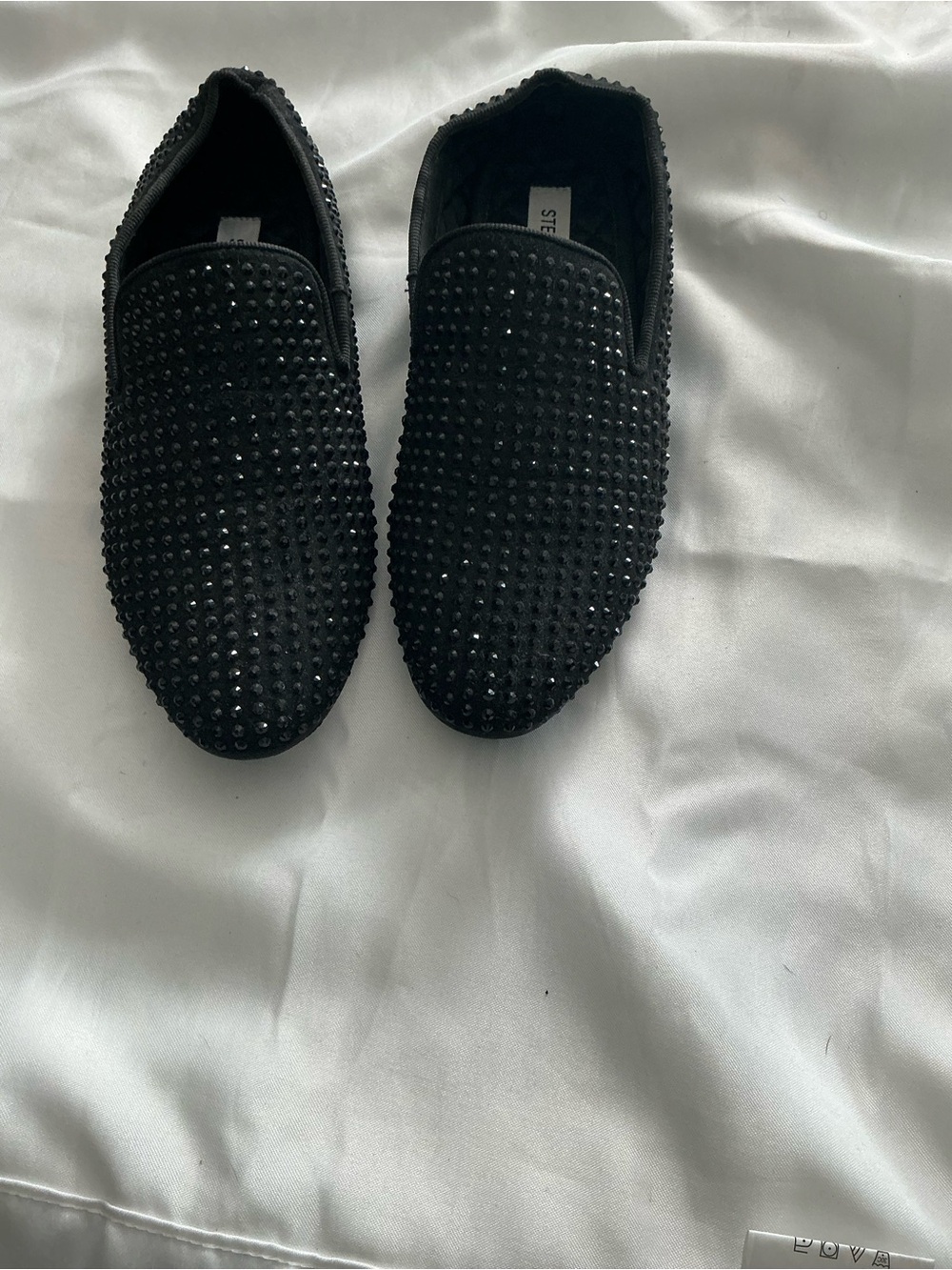 Steve Madden Black Studded Slip-On Loafers